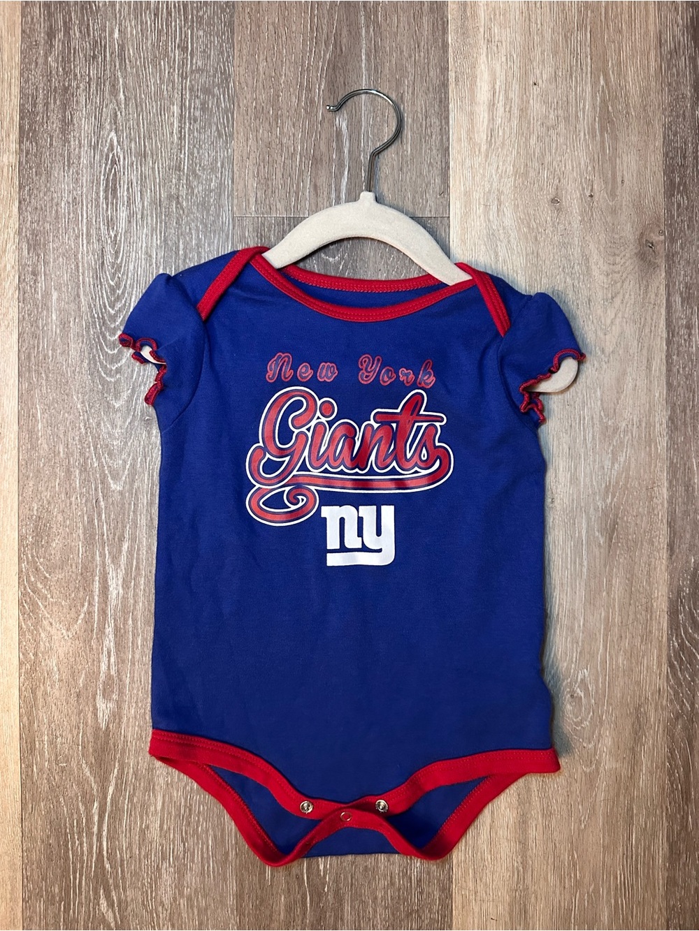 NFL NY Giants Infant Onesie with Red Trim